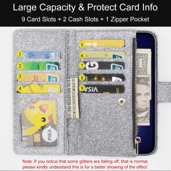 🆕 iPhone 13 Pro Max Cross Body Purse/Wallet Case  with Card Holder 6.7" - Picture 3 of 7